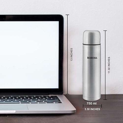 Miniatura 3 de Botella de agua aislada, 25 onzas, botella de agua aislada al vacío, frasco de acero inoxidable a prueba de fugas, mantiene el calor durante 24