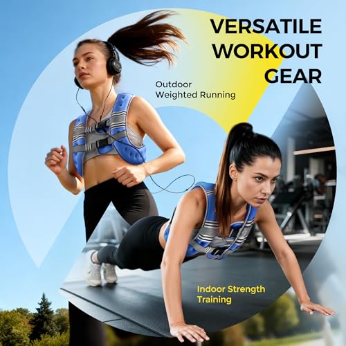Image of PACEARTH Weighted Vest,6lb /8lb /10lb /12lb /16lb /20lb /25lb /30lb Weight Vest with Reflective Stripe, Body Weight Vests for Women, Men, Weight Loss Workout, Strength Training, Running, Walking, Jogging