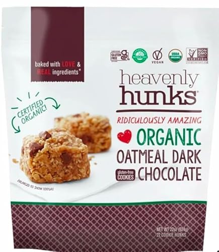 Hunks Organic Oatmeal Dark Chocolate Cookies, Gluten Free, Vegan, 22oz