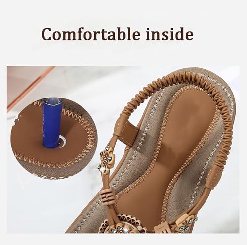 Sandals Women Dressy Flats Bohemian Flat Sandals for Women Comfortable Summer Casual Flip Flops4