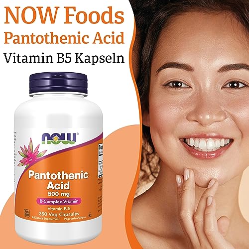 Vitamin B5 von Now Foods, Pantothensäure, 500 mg Kapseln