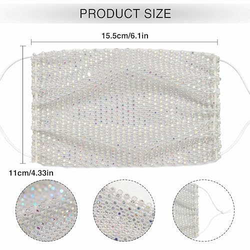 Image of Auriviz Sparkly Rhinestone Face Mask for Women Masquerade Glitter Bling Face Mask Christmas Party