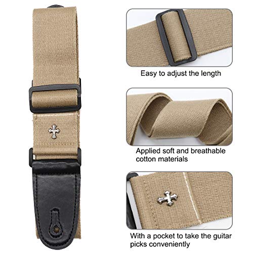 Derbway Sangle de Guitare Ceinture Croisée Rétro Réglable pour Guitare Acoustique électrique, Basse, Ukulélé avec 5PCS… - Les Beatles, Paul McCartney, John Lennon, RIngo Starr, George Harrison Derbway Sangle de Guitare Ceinture Croisée Rétro Réglable pour Guitare Acoustique électrique, Basse, Ukulélé avec 5PCS… – Image 7