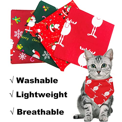 Weihnachten Hunde Halstuch 2er Set - Dreieck Hundetuch Karo Design Für Kleine Hunde & Katzen