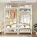 Ulif H2 Heavy-Duty Portable Closets, 4-Tier Freestanding Garment Rack Suit for Small Space and Corner, Closet Organizer System Portable Closet Wardrobe, Max Load 500 LBS, White