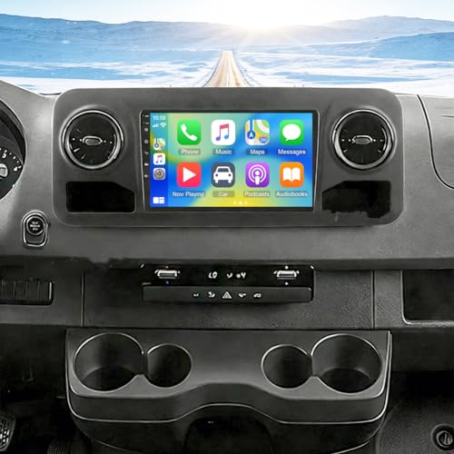 4+64G 2 DIN Android 13 Auto Radio Coche con CarPlay Android Auto para Mercedes Benz Sprinter 2018 2022, Pantalla táctil de 10,1 Pulgadas Autoradio Estéreo Reproductor con GPS Mirror Link Dab+ SWC