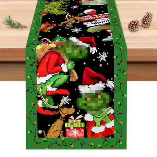 Weihnachten Tischläufer 33 x 230 cm, Weihnach Tischläufer Leinen,...