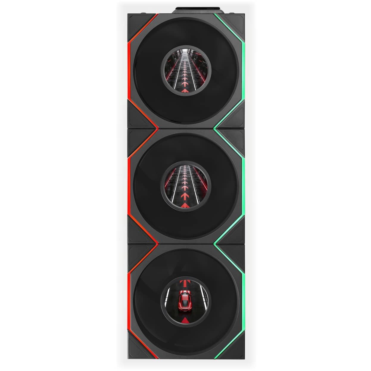 Lian Li UNI FAN TL LCD FLEX - Ventola senza fili con ARGB e display LCD, 120 mm, nero, confezione da 3 con controller