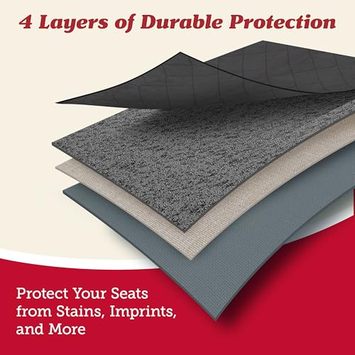 Image of Lusso Gear Car Seat Protector for Baby Car Seat (Bench Seat Cover) - Waterproof - Thick Padding - Protects Fabric or Leather Seats (Black)
