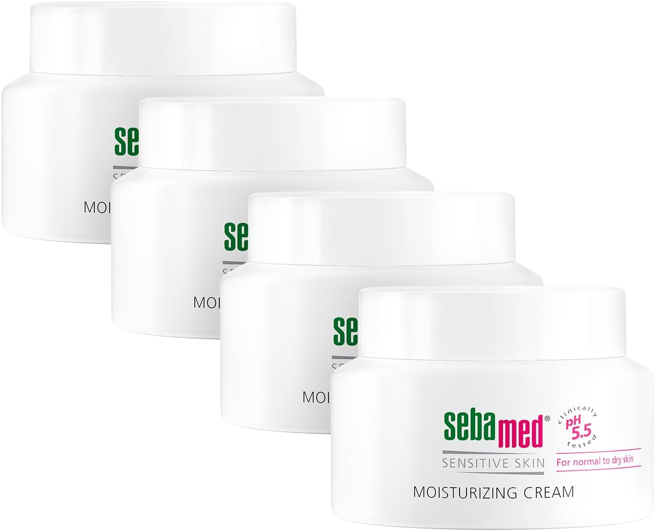 Moisturizing Face Cream for Sensitive Skin Antioxidant pH 5.5 Vitamin E Hypoallergenic 2.6 Fluid Ounces (75mL) Ultra Hydrating Dermatologist Recommended Moisturizer (Pack of 4)