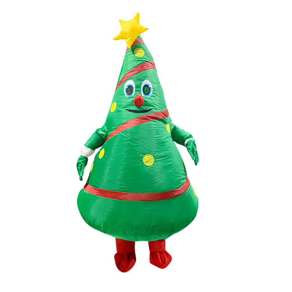 Amosfun Santa Suit Inflatable Christmas Costume Christmas Tree Clothes 150 to 190cm Height Festival Party Cosplay (without Battery) Santa Outfits