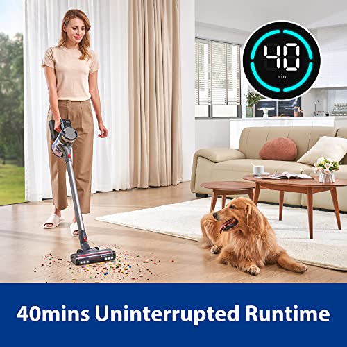 Maircle S3-Mate Cordless Pet Vacuum Cleaner, Stick Vacuum Cleaner Cordles With Zerotangle Brush, Charging Dock, 8 Cyclones, 210Aw Non-Fading Suction For Hard Floor, Dog Hair With Led Headlights #TOP6