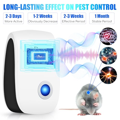 2025 10Pack Ultrasonic Pest Repeller Electronic Mouse Repellent Ultrasonic Plug in Mice Repellent Indoor Sonic Electronic Plug in Pest Control for Spide,Rat,Cockroach,Insect,AntBugs(Red)