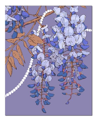 Peinture par numéros pour adultes Fleurs bleues kit 40x50cm cadre bois