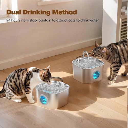 HOOISE S15 Stainless Steel Cat Water Fountain 74oz — view 7