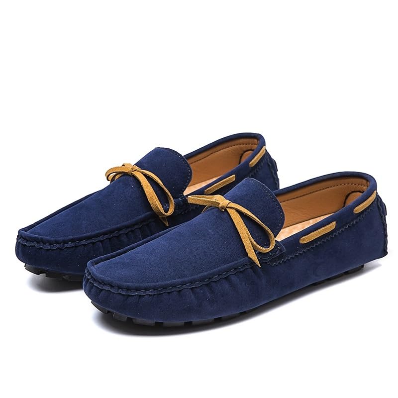 Men's Loafers Square Toe Vegan Leather Boat Driving Loafers Lightweight Anti-Slip Flat Heel Outdoor Casual Slip-ons4