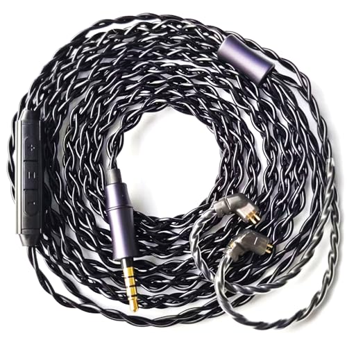 FAAEAL IEM �C���C���[���j�^�[�P�[�u���A�V���o�[���b�L�C���z���A�b�v�O���[�h�R�[�h QDC C�s�� 2m KZ ZS10 ZSN AS16 CCA C12�ȂǑΉ� �~���[�W�V�����I�[�f�B�I�}�j�A���� 5�t�B�[�g (���ߍ��݌^2�s�� 3.5mm �}