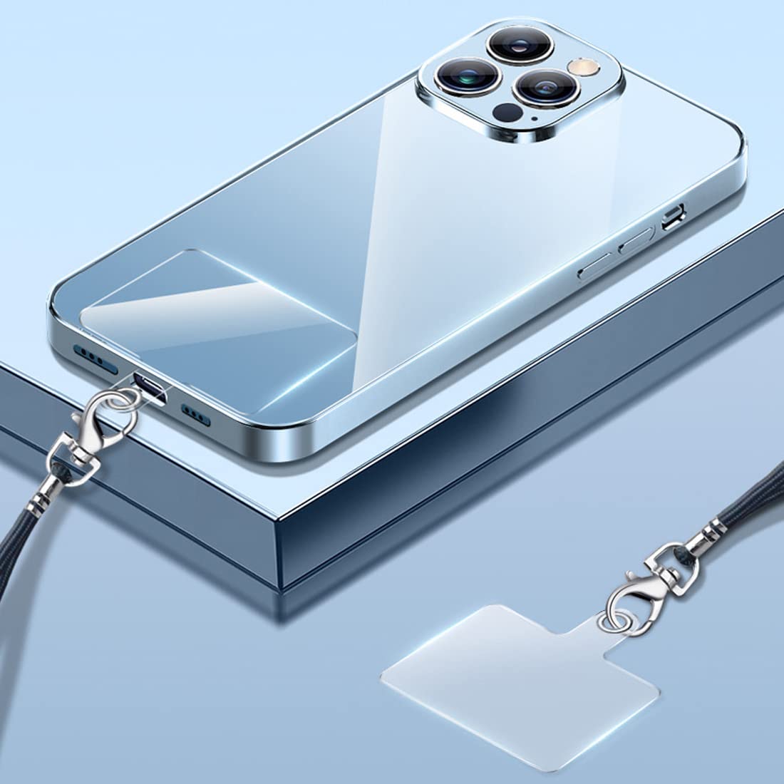 12 Autocollants Poignet Téléphone Avec Anneau Métal - Anti-chute, Universels, Noir Et Blanc