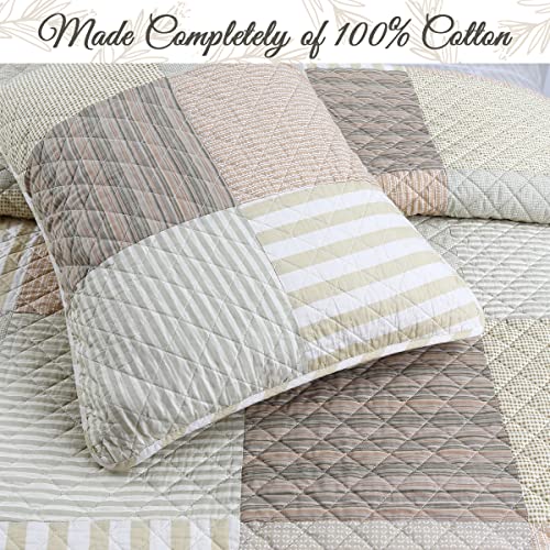 image for Cozy Line Home Fashions 100% Cotton Reversible Quilt Bedding Set, Clas