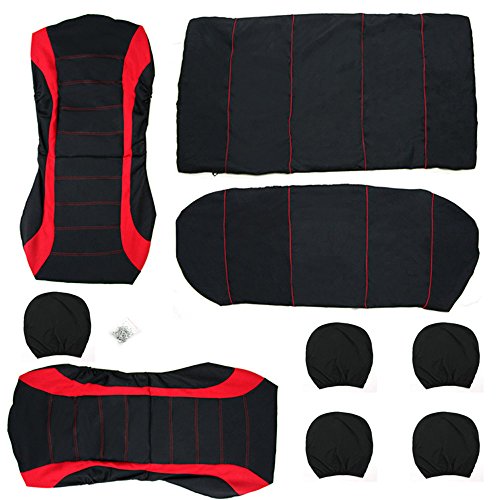 KKmoon 9 peças capa de assento de carro, ajuste universal, conjunto completo de acessórios interiore