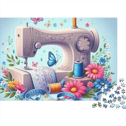 Flores de máquina de Coser Puzzle 1000 Piezas Cartón Reciclado para Niños 12+ Descanso En Casa para Entretenimiento Oferta Mejor Regalo 38x26cm/1000pcs