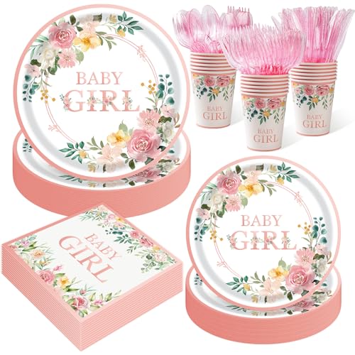 350 Pieces Baby Shower Decorations for Girl Serves 50 Guests