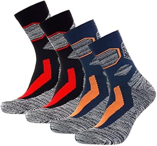 SATINIOR 2 Pairs Cushion Walking Crew Socks Comfortable Men's Athletic Socks Thermal Breathable Socks Multi Performance Compression Socks Winter Socks for Women Men 6-11 Outdoor Sports