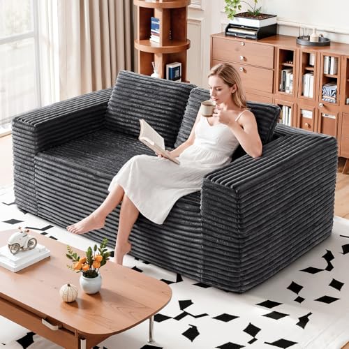 63" Boneless Cloud Couch, 2 Seater Living Room Sofa with