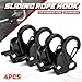 Xxamz 4 Pack Black Stainless Steel Adjustable Line Length Sliding Rope Hook Boat Yacht Quick Release Clip Boat Bumper for Boat Dockin
