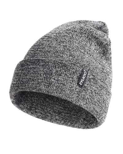 Bonnet tricoté taille petite Zylioo en maille grise confortable pour homme et femme XS.