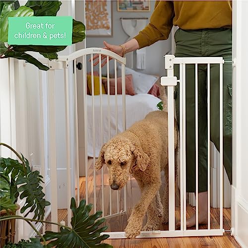 Summer Extra Tall & Wide Safety Pet And Baby Gate, 29.5"-53" Wide, 38" Tall, Pressure Or Hardware Mounted, Install On Wall Or Banister In Doorway Or Stairway, Auto Close Walk-Thru Door - White #TOP7