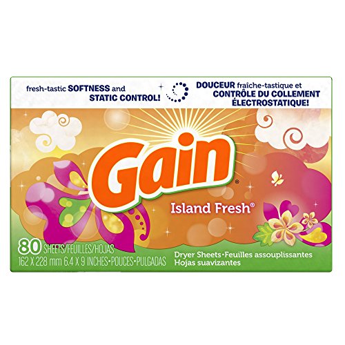 Gain Dryer Sheets, Island Fresh Scent, 80 Count (Pack of 3)