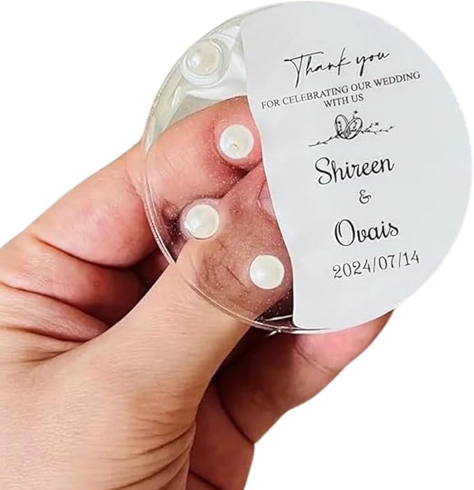 Personalised Pearl Epoxy Magnet Wedding Favour – Custom Save the Date Gift, Engagement, Bridal Shower, Nikkah & Anniversary Souvenir, Elegant Guest Keepsake