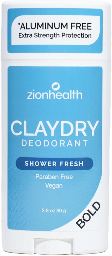 Adama Minerals Clay Dry Bold Deodorant Shower Fresh Zion Health 2.8 oz Stick