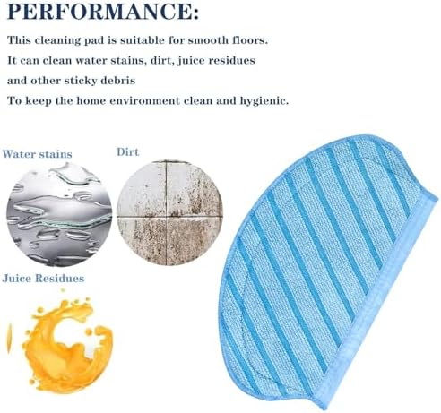 Chuancheng 10Pcs Mop Cloth Mopping Pads Replacement For Ecovacs Deebot Ozmo 920, 950, T5, T5 Max, N7 Robot Vacuum Cleaner