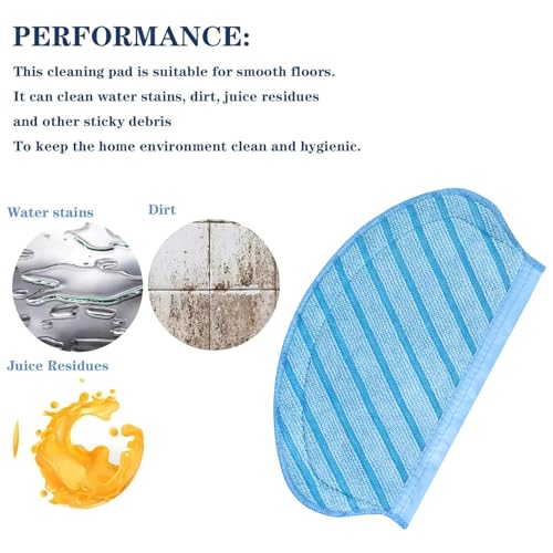 Chuancheng 10Pcs Mop Cloth Mopping Pads Replacement For Ecovacs Deebot Ozmo 920, 950, T5, T5 Max, N7 Robot Vacuum Cleaner