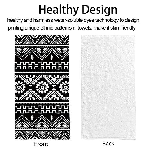 Vantaso Lot de 2 serviettes de bain de style ethnique amérindien, douces et absorbantes pour salle de bain, cuisine, hôtel, gym, spa – vue 4