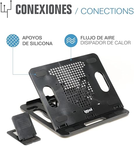 Miniatura 6 de Iggual Soporte para refrigerador portátil + móvil RPSV17 - Negro - Refrigerado por aire - para teléfonos y tabletas