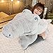 Decanyue 60-120cm Creativo Lindo Cocodrilo Sección acostada Felpa Almohada Estera Cocodrilo de Felpa Juguete de Peluche Suave Dibujos Animados Muñecos de Peluche 60cm greynew