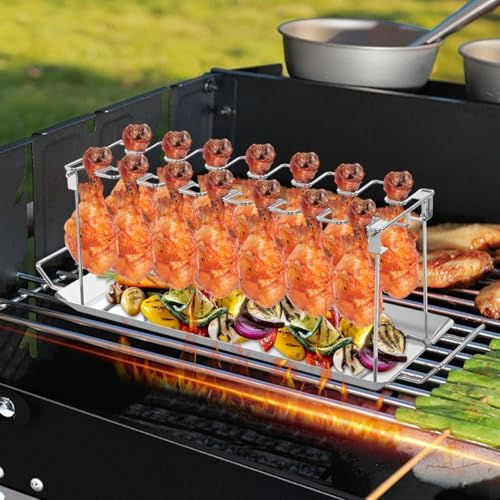 Soporte para patas de pollo antiadherente y plegable para barbacoas 3