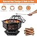 ZenStyle Hex Shaped 24” Fire Pit Outdoor Oil-Rubbed Bronze Heavy Steel Firepit Hexagon Wood Burning Fireplace for Patio, Backyard, Garden, Outdoor