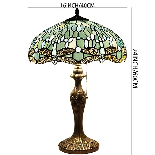 Image of WERFACTORY Tiffany Lamp Stained Glass Bedside Table Lamp Desk Reading Light