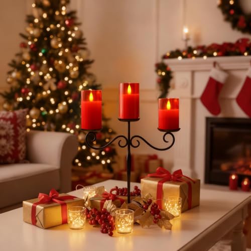 Amagic Red Glass Flameless LED Candles Battery Operated with Remote Timer by Amagic - Used condition - Image 9