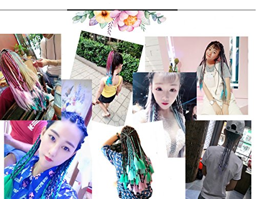 最安値 Alileaderブレイズ ヒップホップダンス 髪型ジャンボ おさげ三色編み込み用2本セット グラデーション ヘアー エクステンション 編み込み コーンロウ ブレーズ みつあみ エクステ 毛束 ウィッグ男女 つけ毛 56 パープルももいろの価格比較