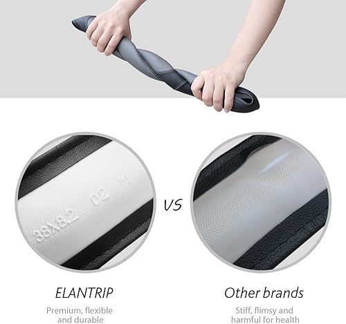 Miniatura 19 de Funda Elantrip SWC003 para volante negro (Black and Beige)