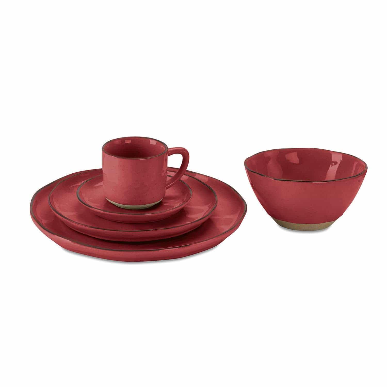 LOBERON Geschirr 30er Set Biarré, rot