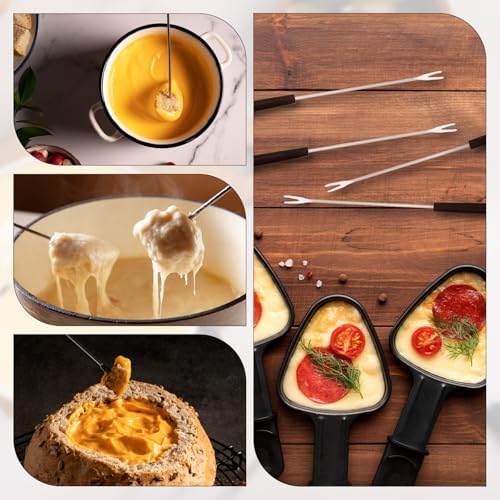 Giantree 6Pcs Fondue Forks Stainless Steel, 9 Inch Fondue Cheese with Heat Resistant, Fondue Sticks Fruit Fork, Chocolate Fondue Set for Chocolate Fountain Cheese Fondue Dessert Meat — view 6