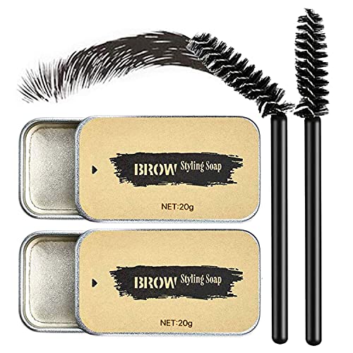 SSY Tec Eyebrow Soap Kit (2 PCS), Brows Styling Soap, 4D Brows Gel Long Lasting Eyebrow Setting Gel Waterproof Eyebrow Tint Makeup Balm Pomade Cosmetics