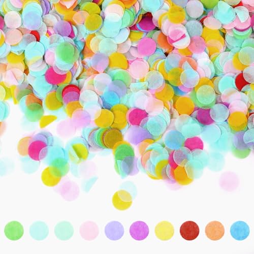 JIYIN 50g Konfetti Bunt, 1.5cm Konfetti Geburtstag für Hochzeit, Geburtstag Baby Shower Abschlussfeier Zeremonie Party Dekorationen