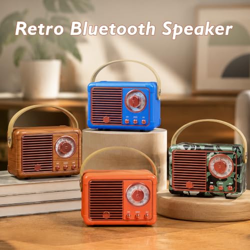 Image of Dosmix Retro Bluetooth Speaker,Vintage Decor,Small Gift for Women Men Teens | Cute old fashion style for kitchen desk bedroom office party outdoor kawaii accessories gifts for women teen girls